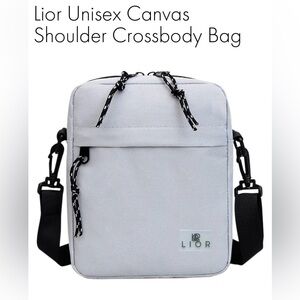 Lior Travel Pouch Crossbody Bag Grey Lightweight Organizer Case Unisex
